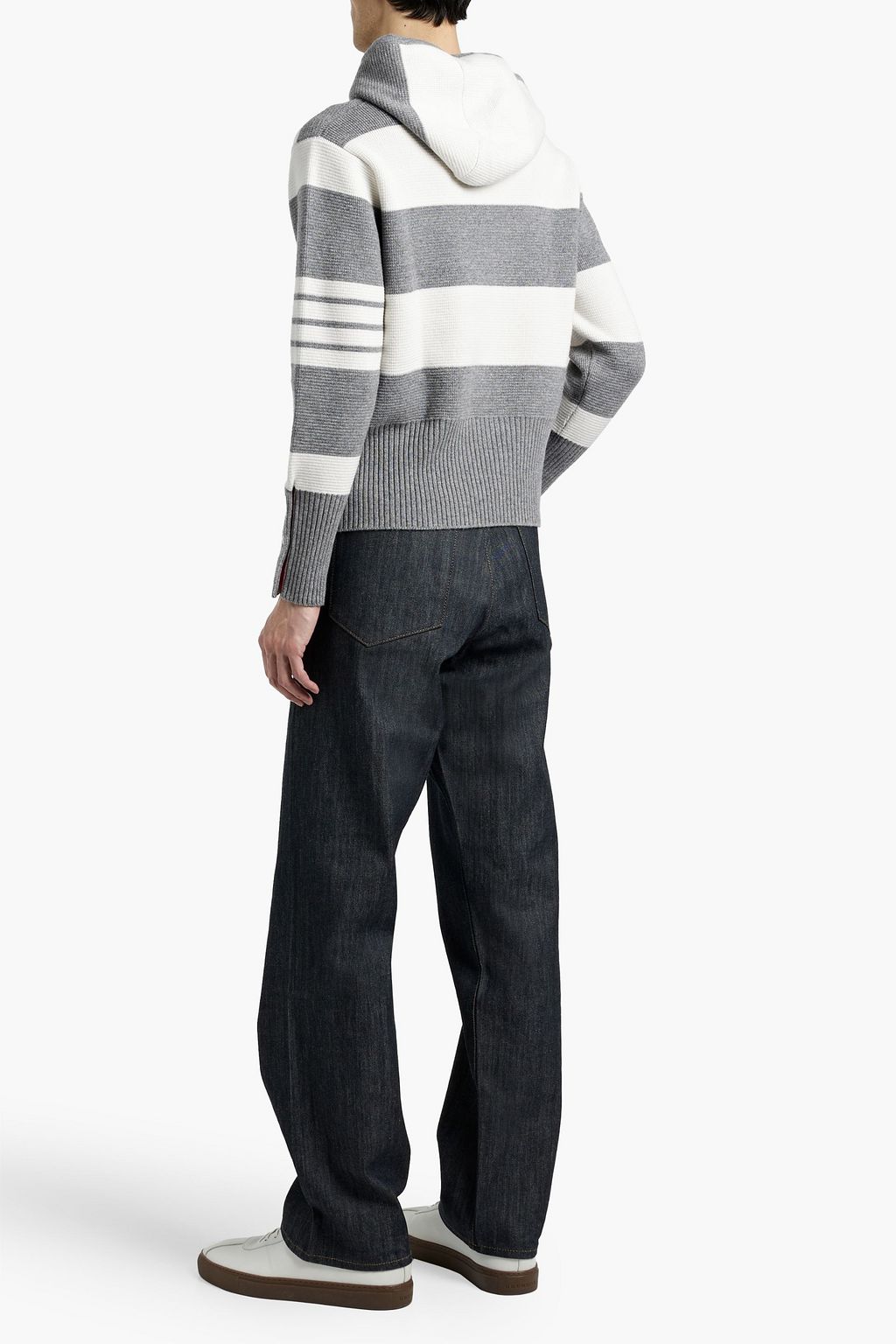 THOM BROWNE Striped cashmere hoodie