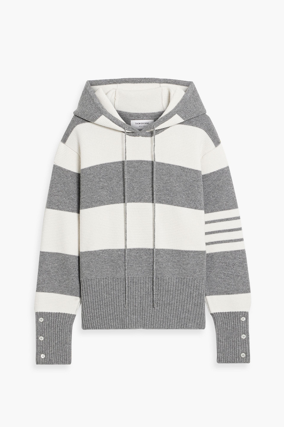 Striped cashmere hoodie