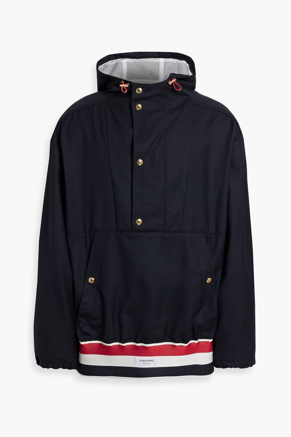 Thom Browne Striped Wool-jersey Hoodie In Black