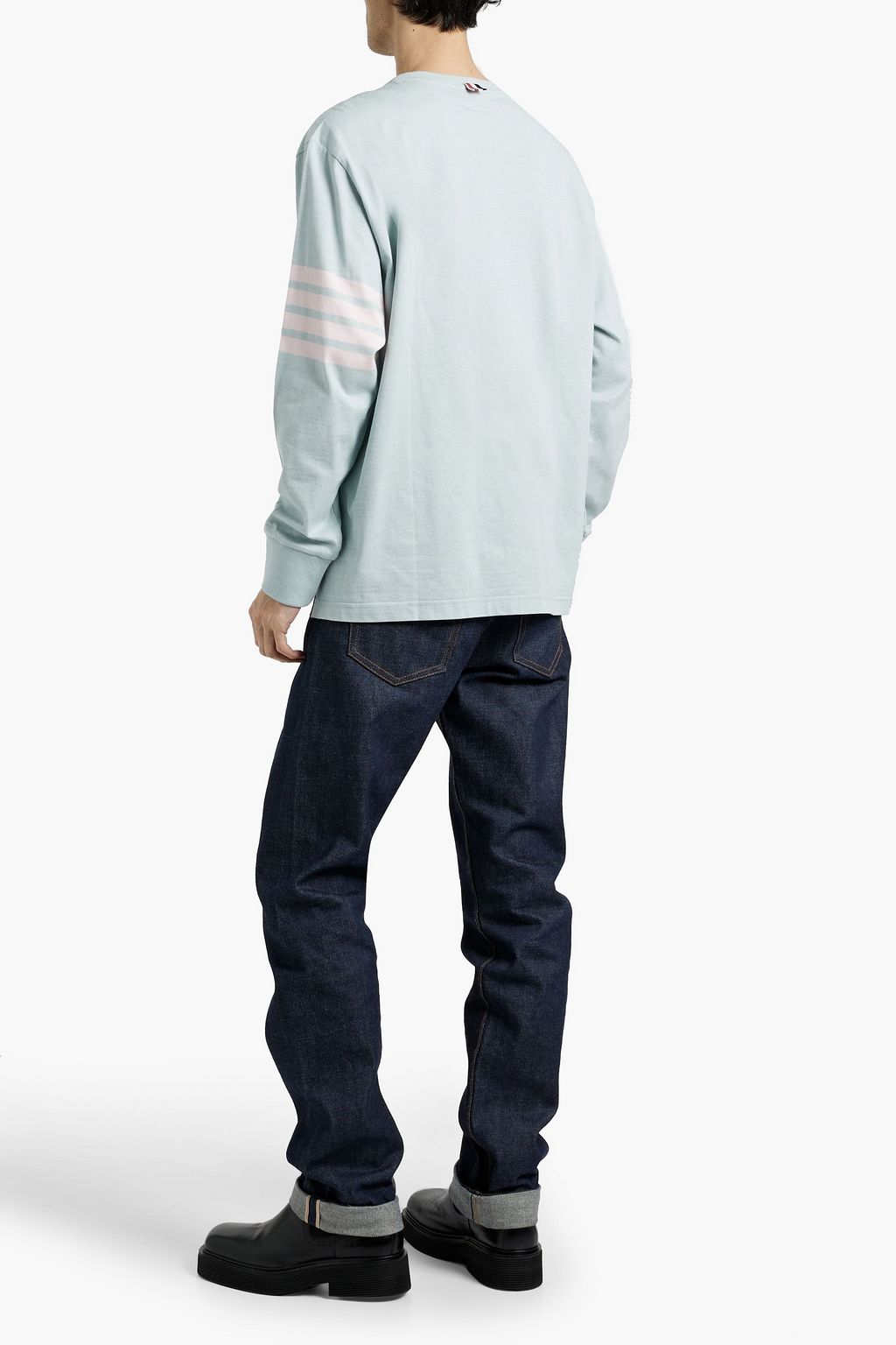 THOM BROWNE Striped cotton-jersey T-shirt