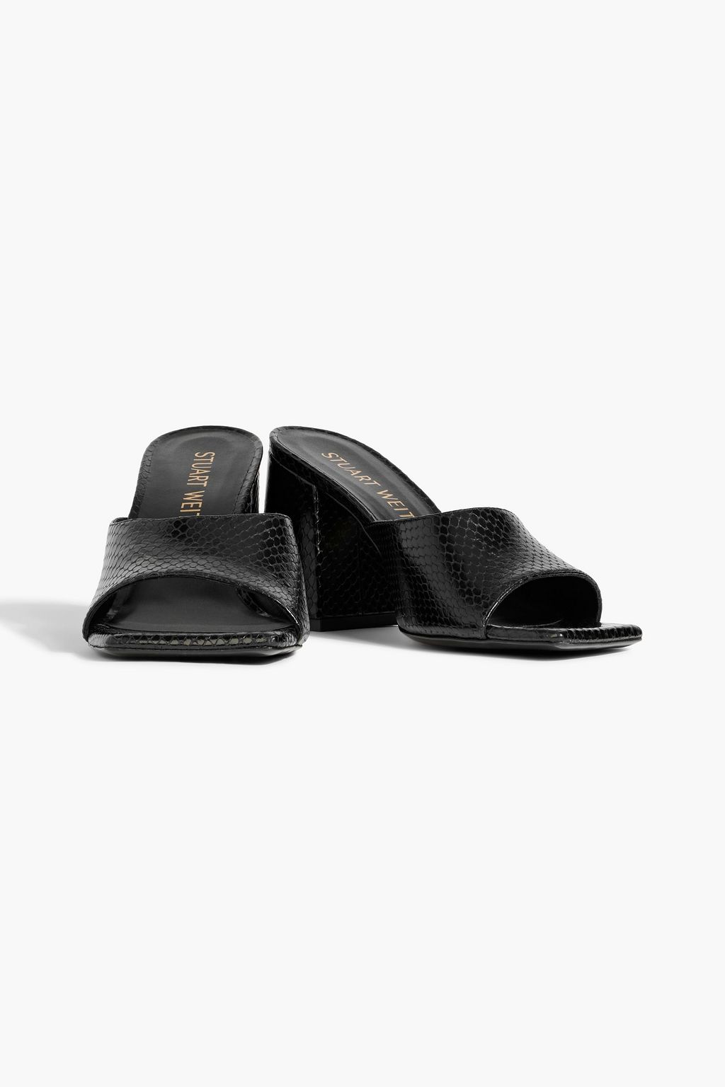 STUART WEITZMAN Tia 85 リザード風レザー サンダル