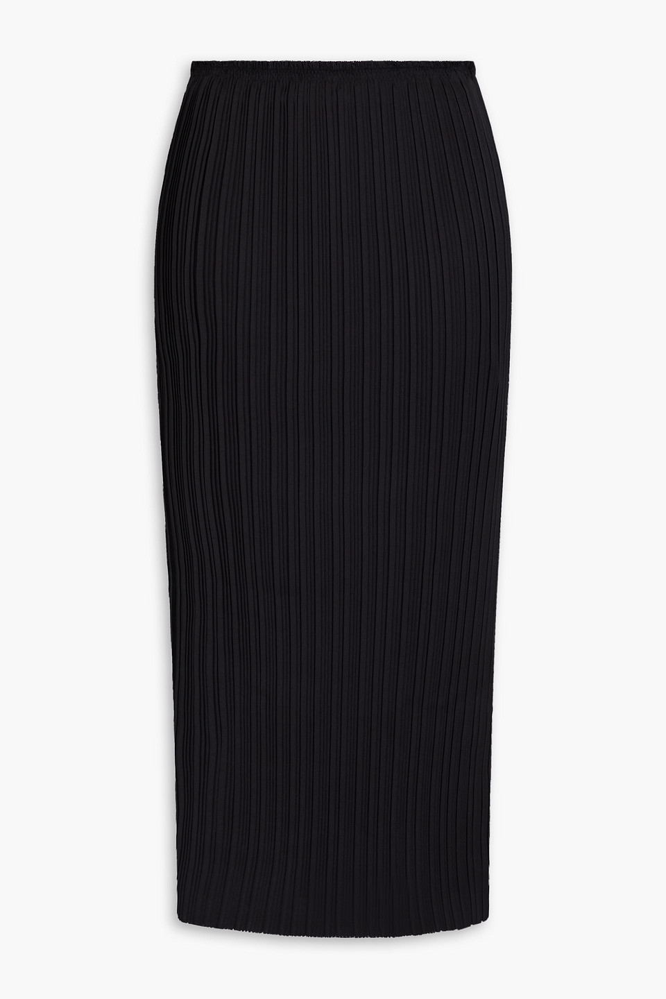 VINCE PLISSÉ-SATIN MIDI PENCIL SKIRT
