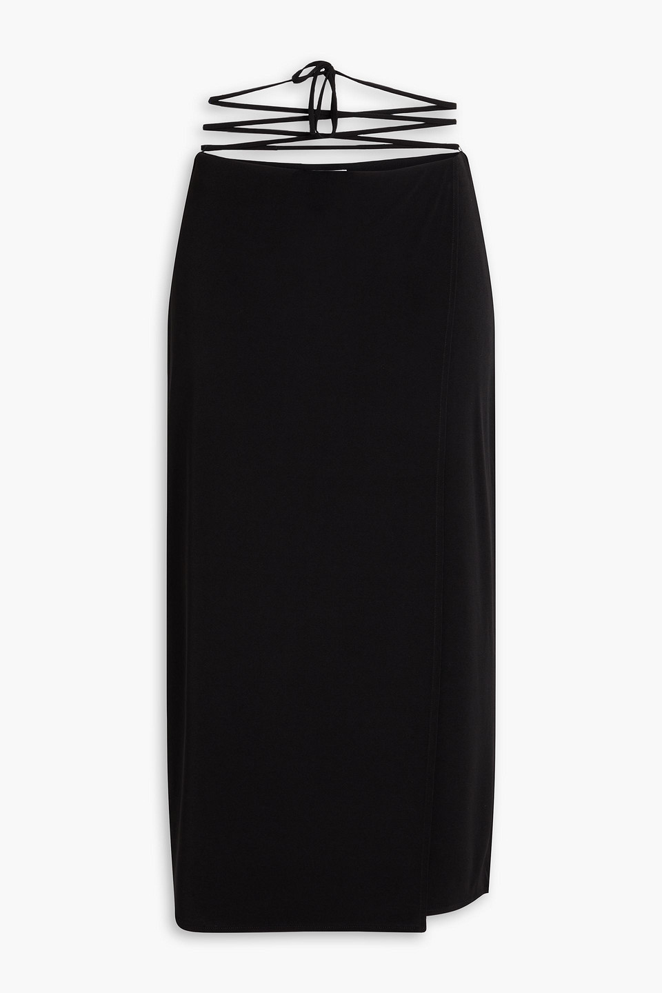 Vince Wrap-effect Stretch-jersey Midi Skirt In Black