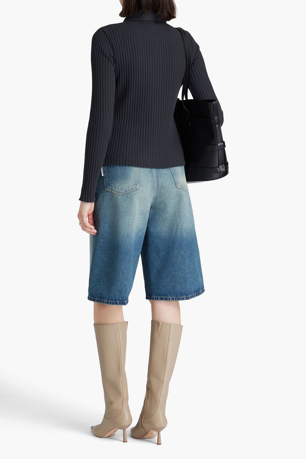 VINCE. قميص من مزيج من القطن بتصميم مضلّع