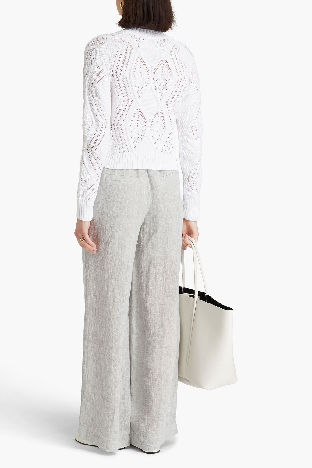VINCE. Cardigan aus Baumwolle mit Zopfstrickmuster
