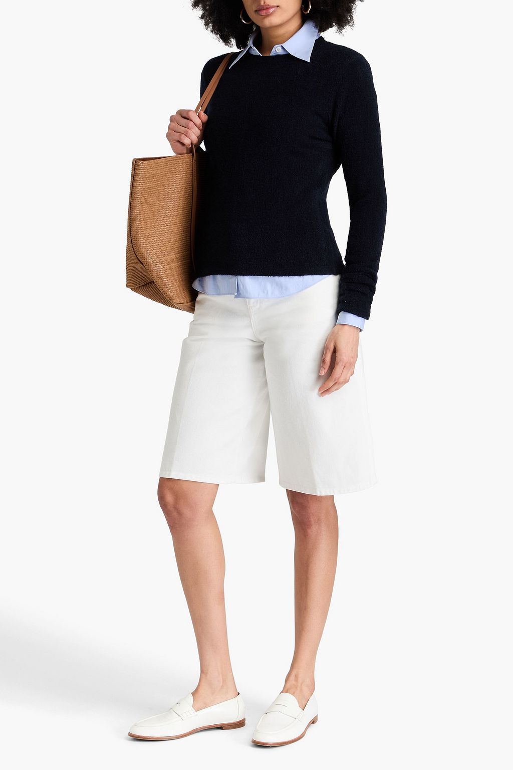 VINCE. Pullover aus einer Seidenmischung in Boucléstrick