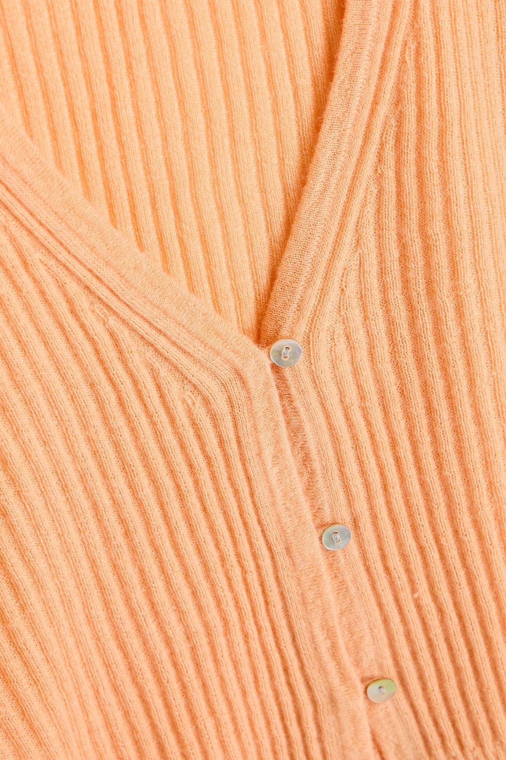 VINCE. Gerippter Cropped Cardigan aus einer Kaschmir-Seidenmischung