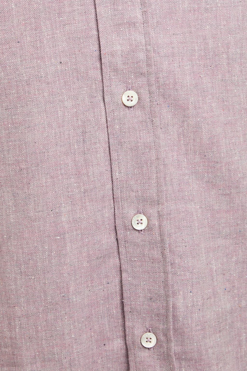 CANALI قميص من قطن الفلانيل بنقشة هيرنج بون
