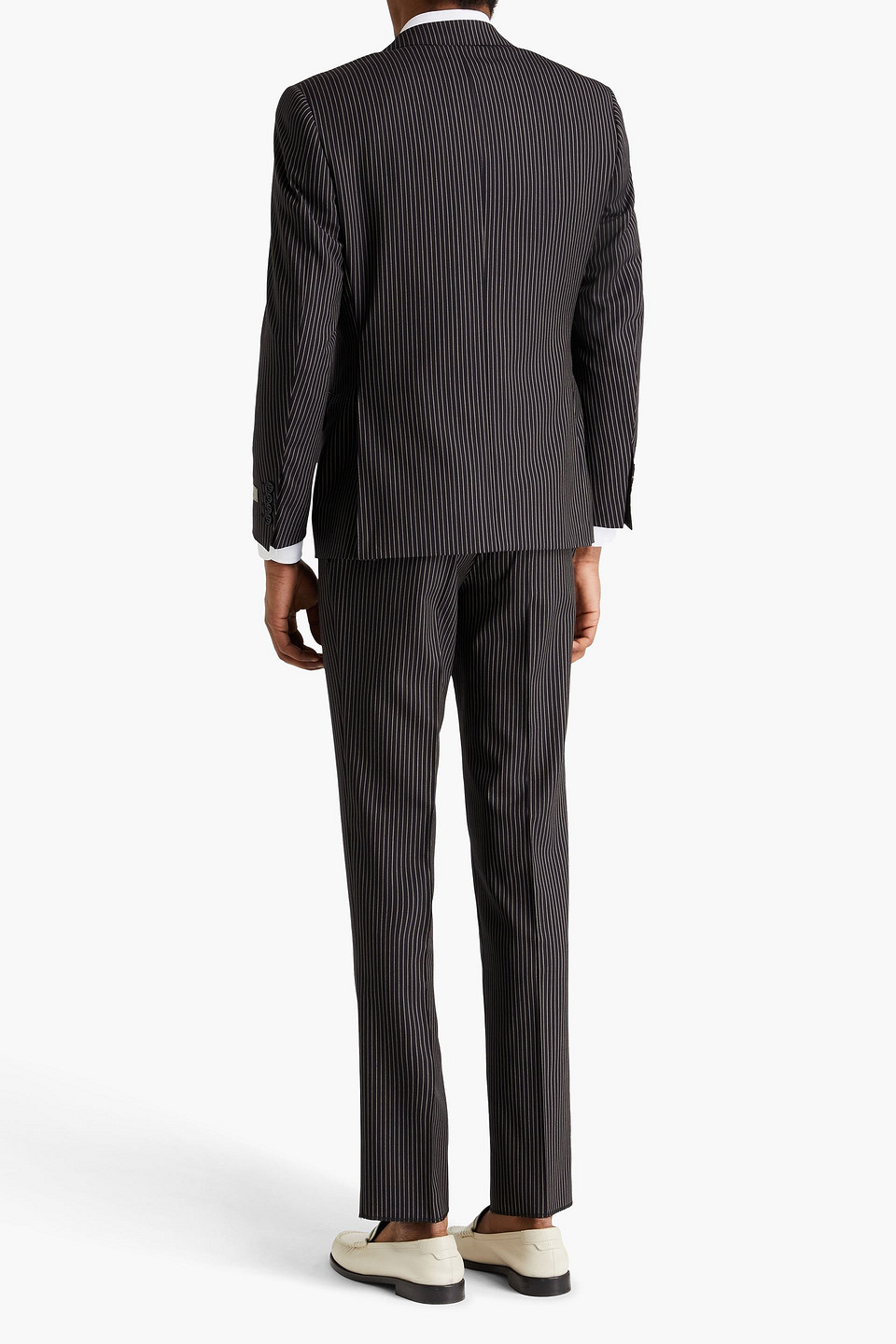  Canali - Pinstriped Wool Suit - Black - It 46 