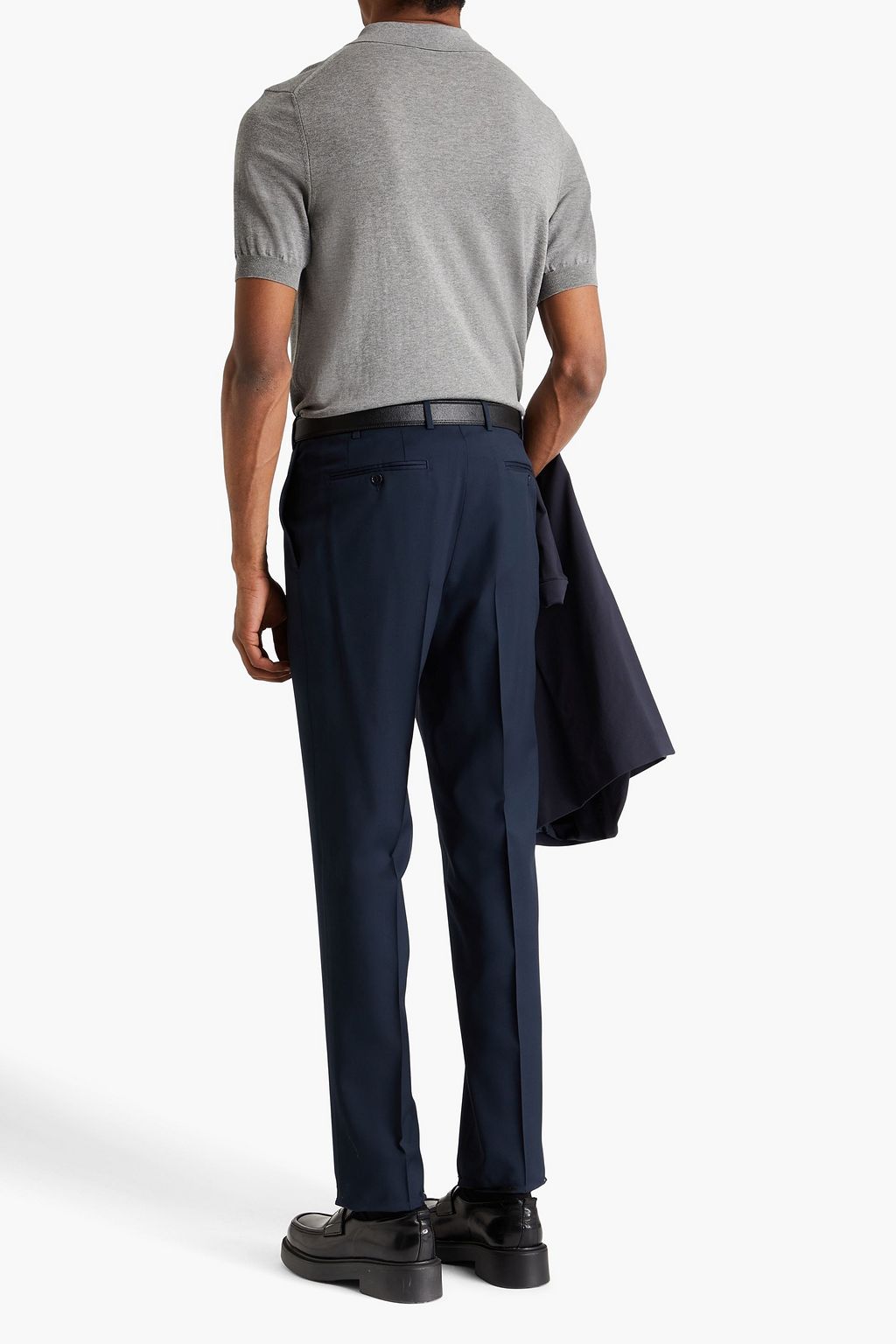 CANALI Tapered wool-twill pants