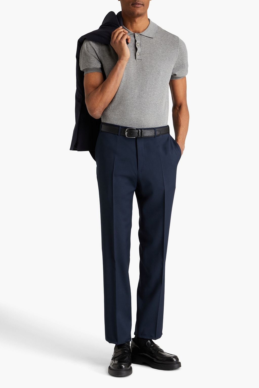 CANALI Tapered wool-twill pants