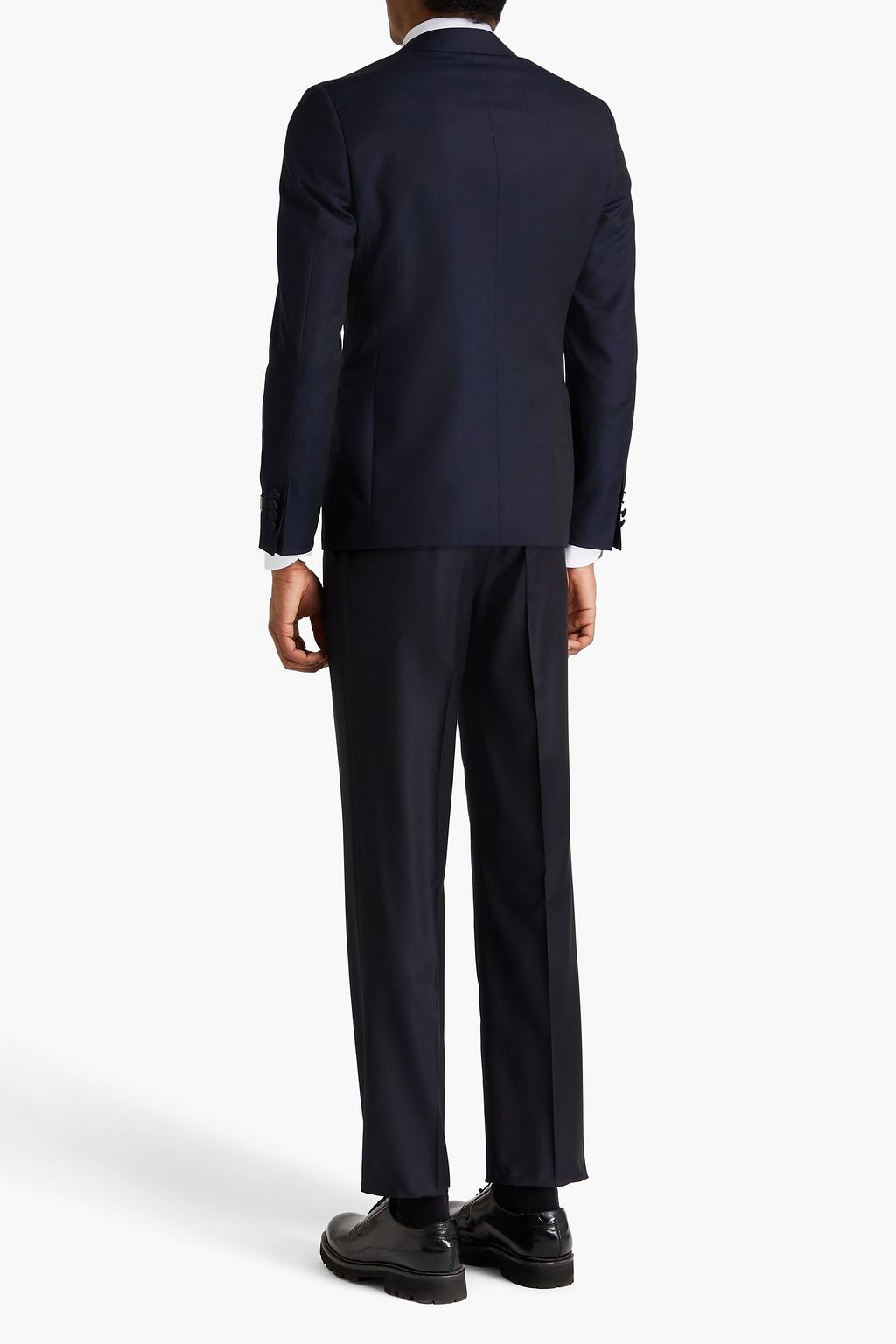 CANALI Satin-trimmed wool-jacquard blazer