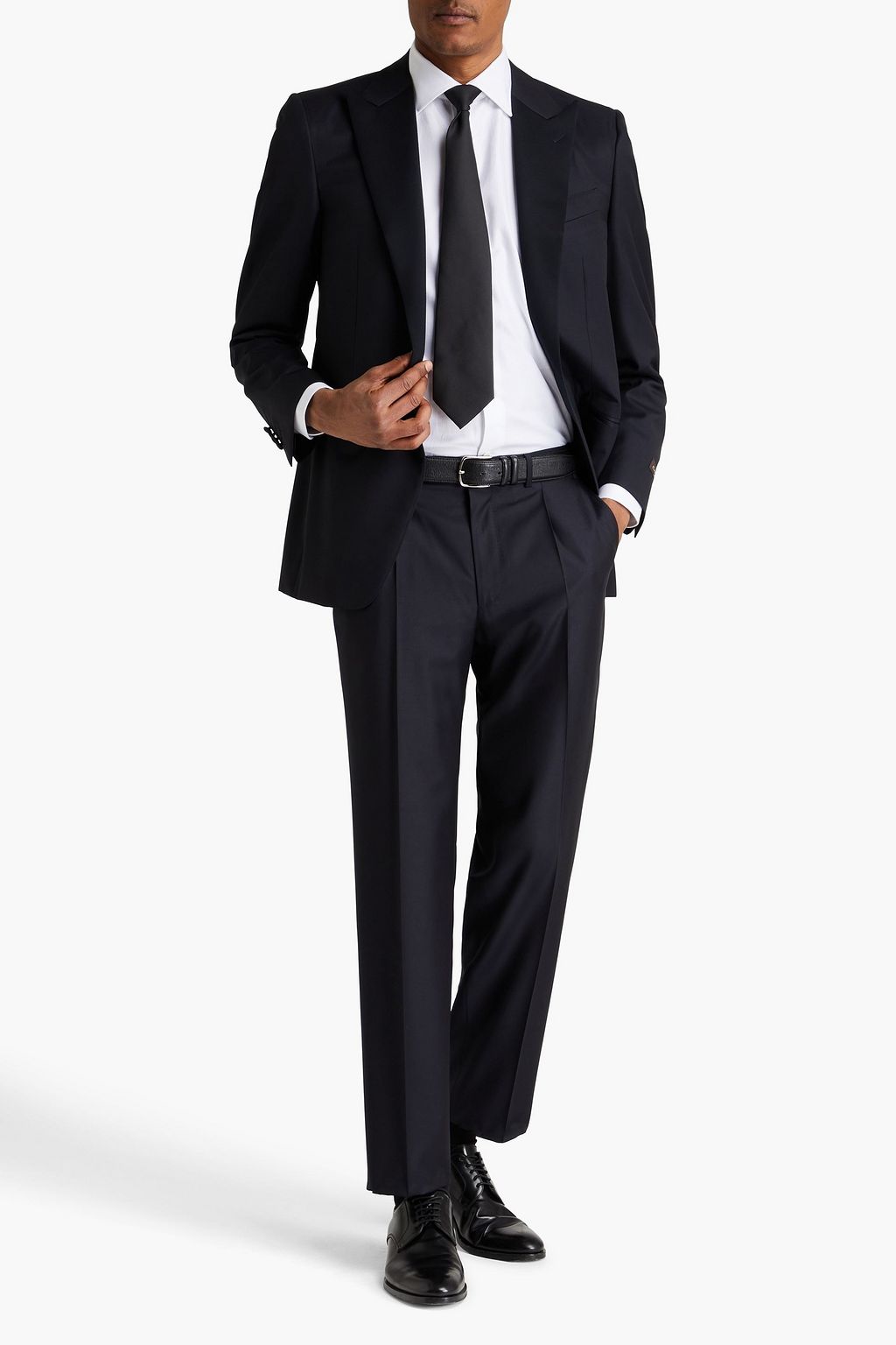 CANALI Tapered wool-twill pants