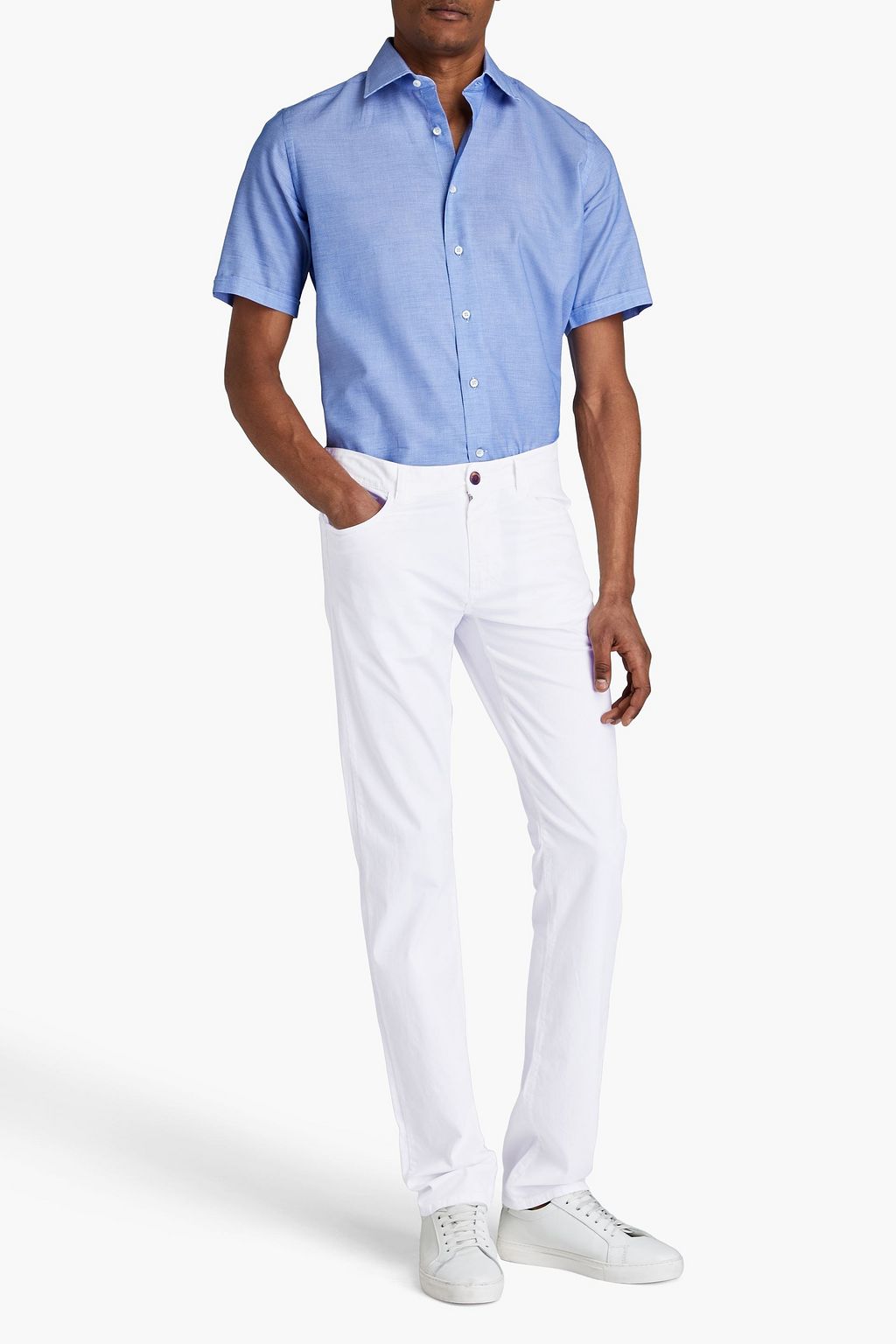 CANALI 코튼 혼방 팬츠