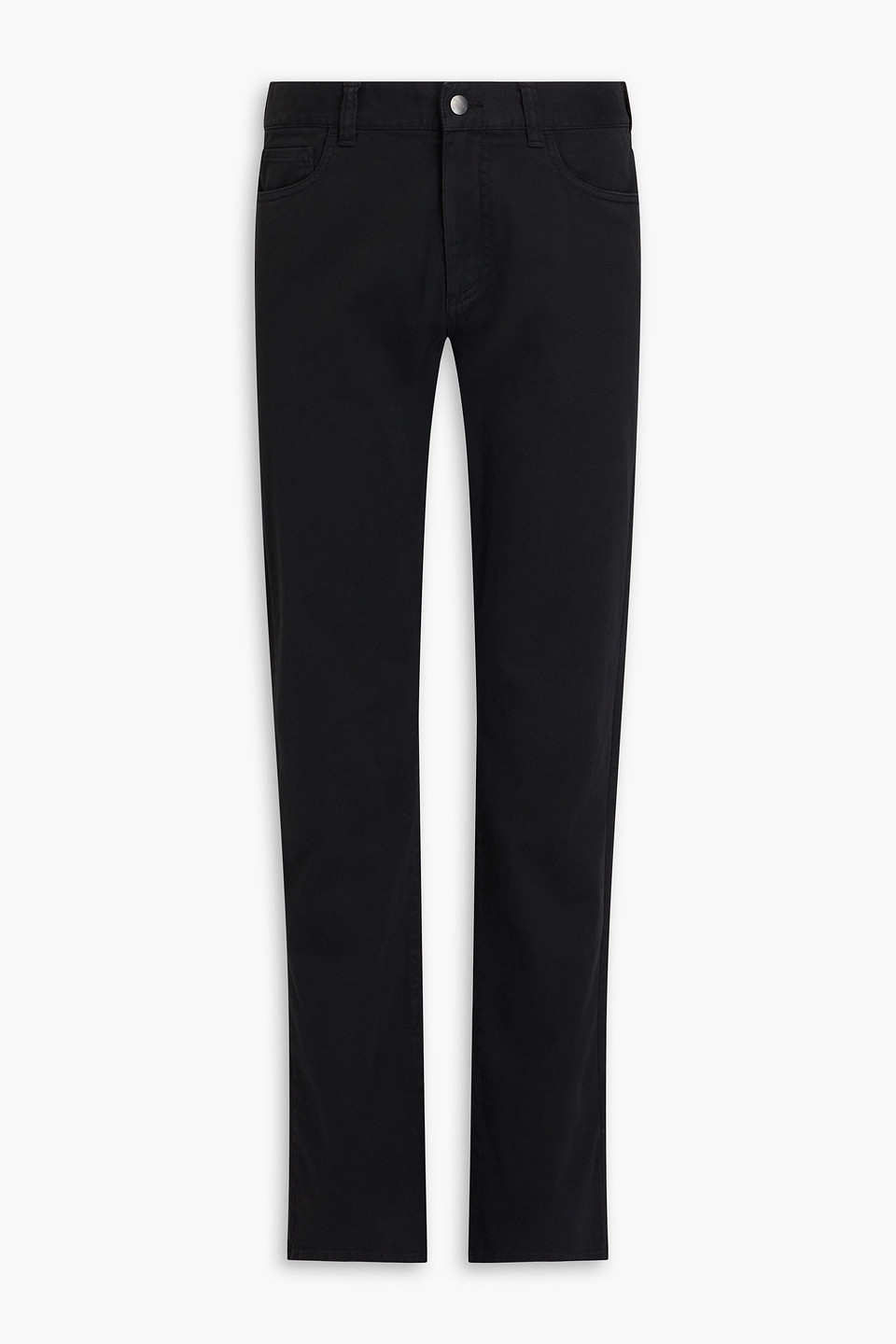 Canali Cotton-blend Twill Pants In Black