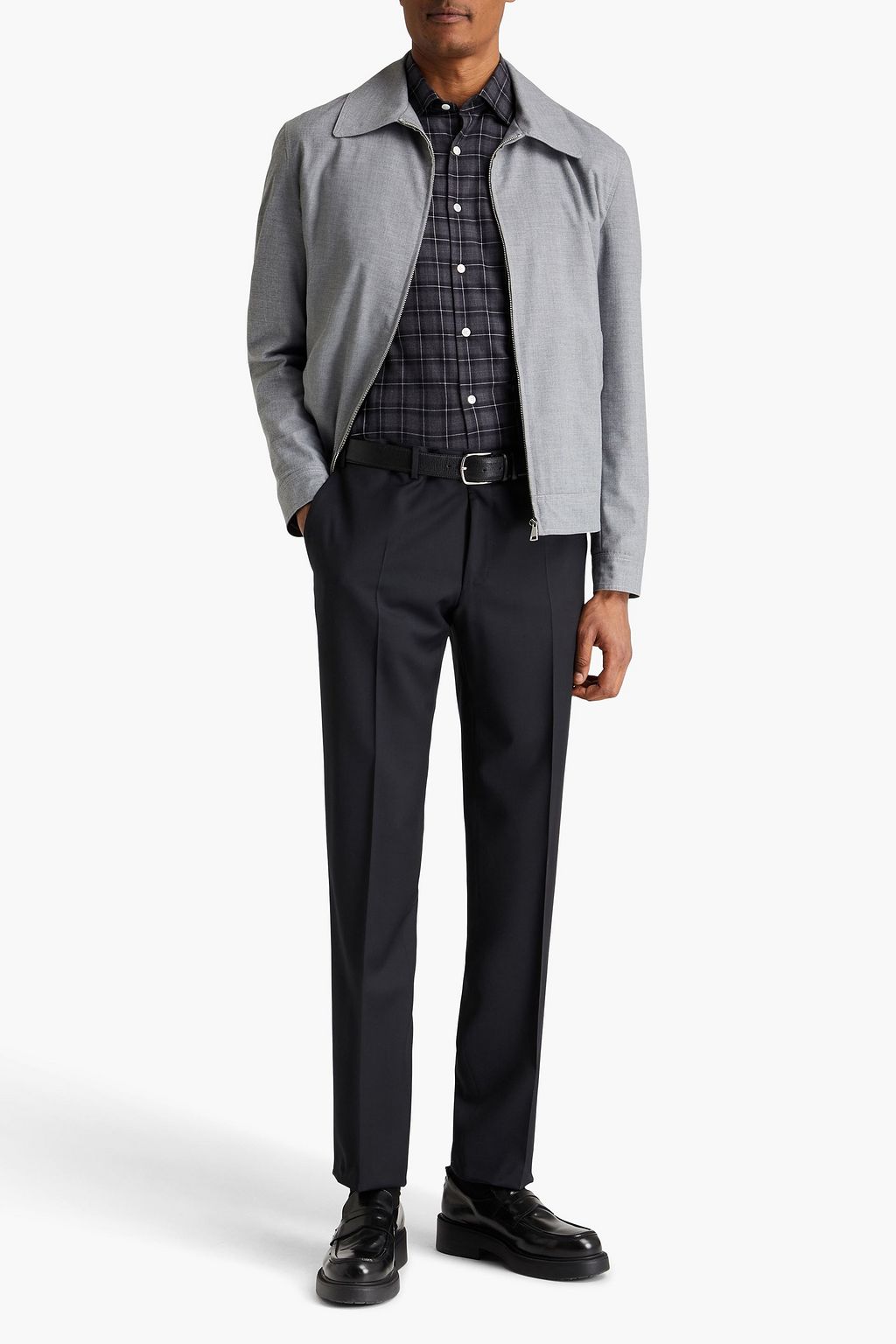 CANALI Tapered wool-twill pants