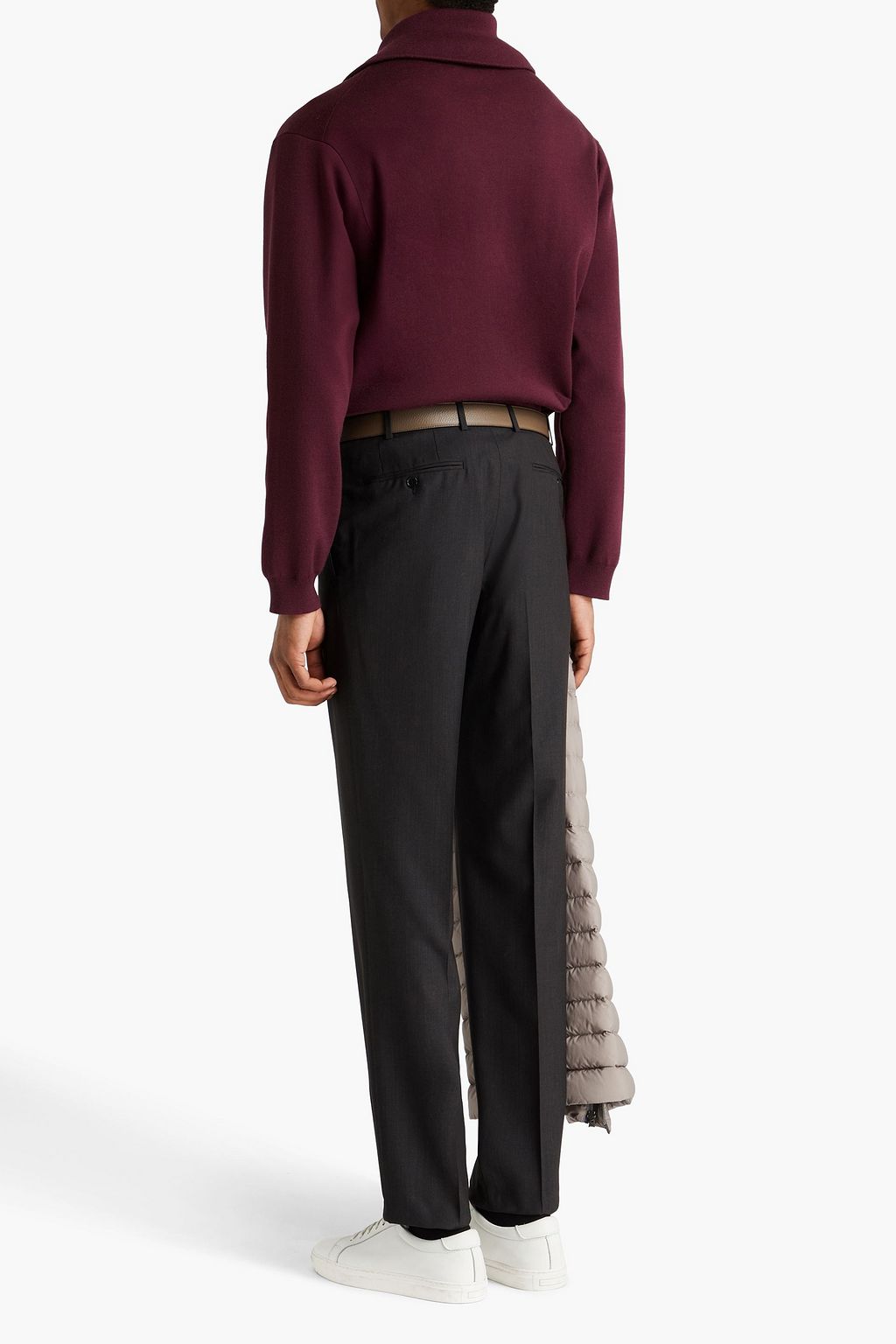 CANALI Tapered wool-twill pants