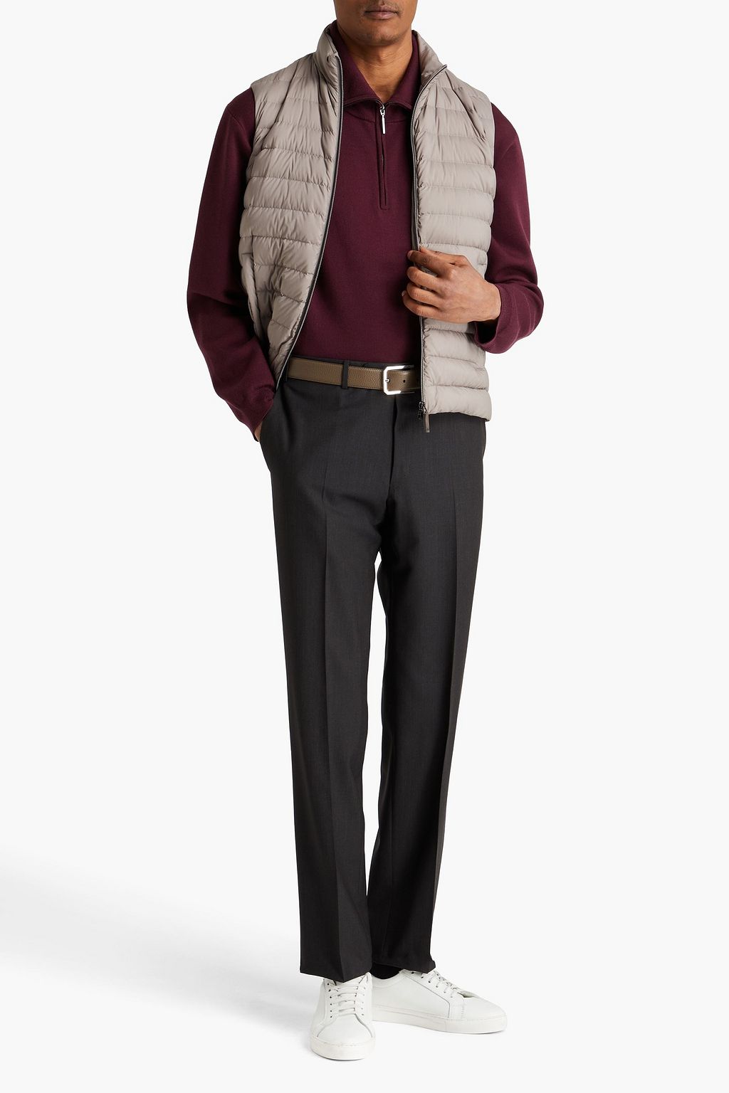 CANALI Tapered wool-twill pants