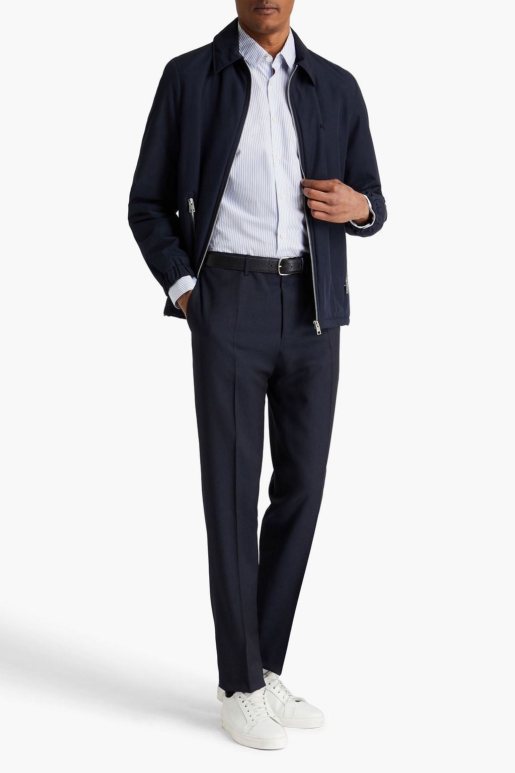 CANALI Tapered wool-twill pants