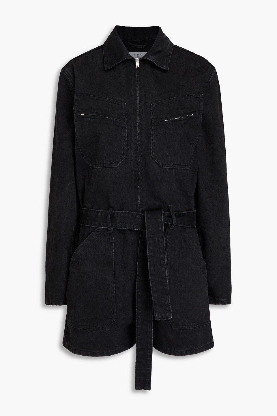 Iro Lora Playsuit Aus Denim In Schwarz