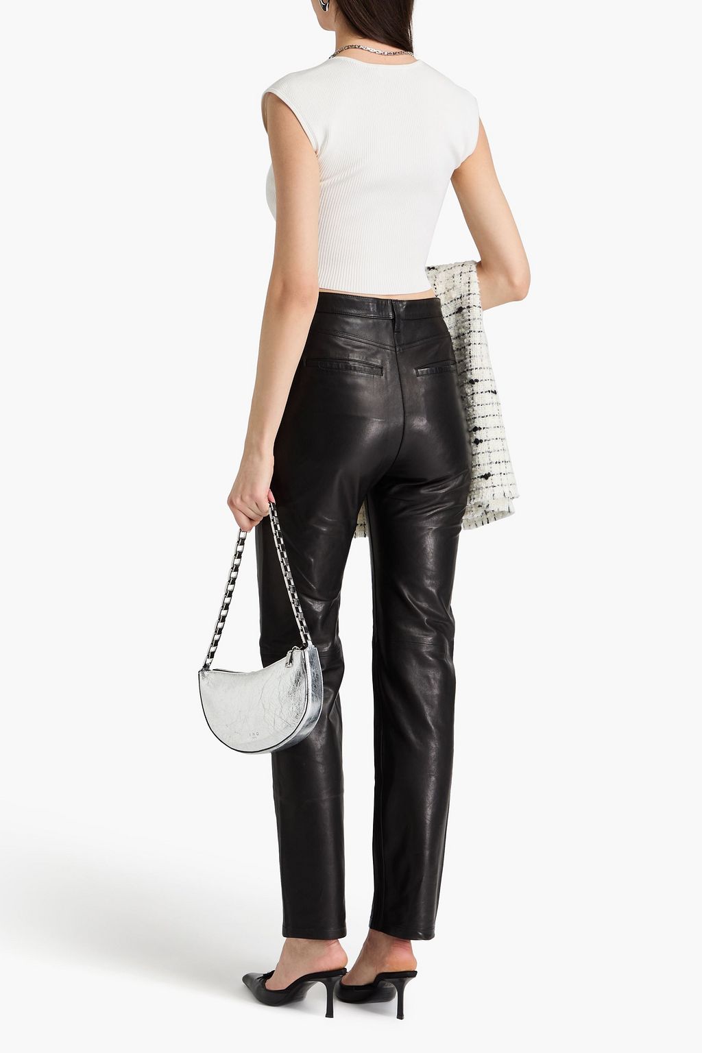 IRO Jalil leather straight-leg pants