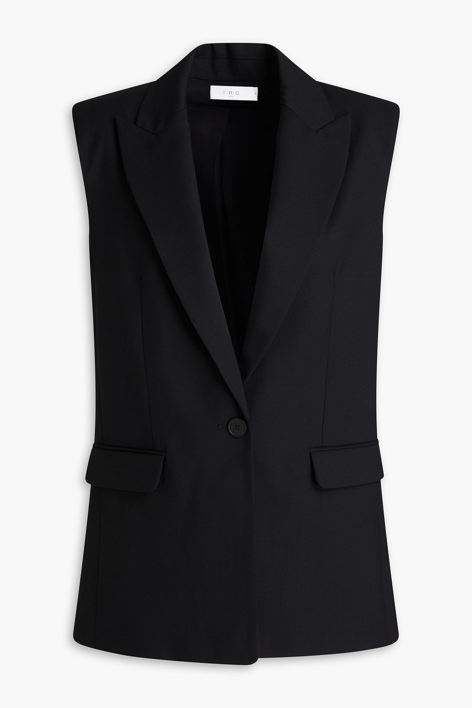 Iro Cotton Single-breasted Vest Rear Vent In Black
