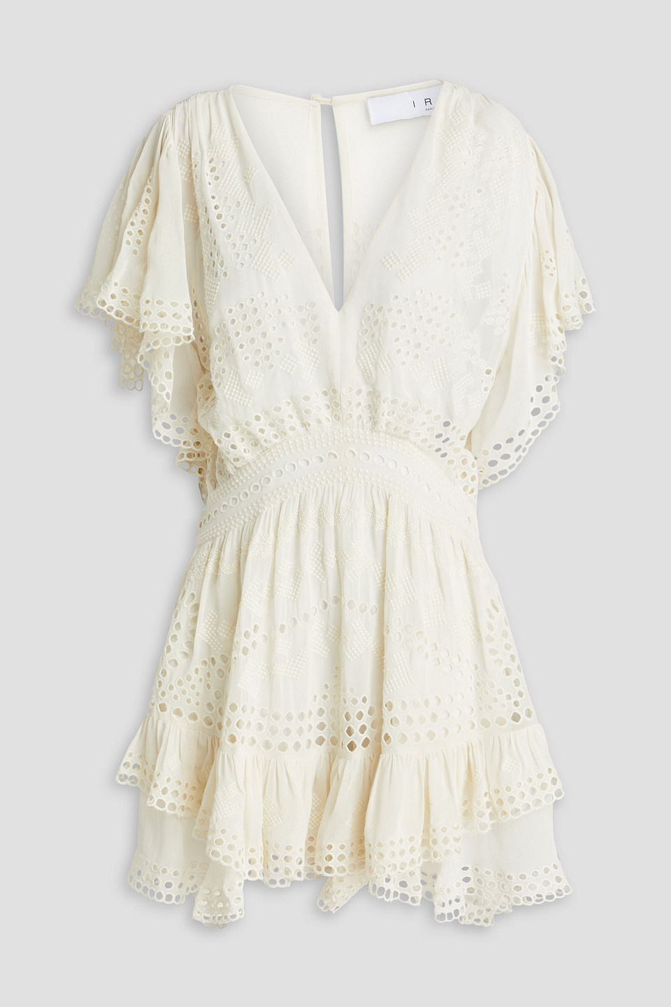 Iro Geraffter Playsuit Mit Lochstickerei In Naturfarben