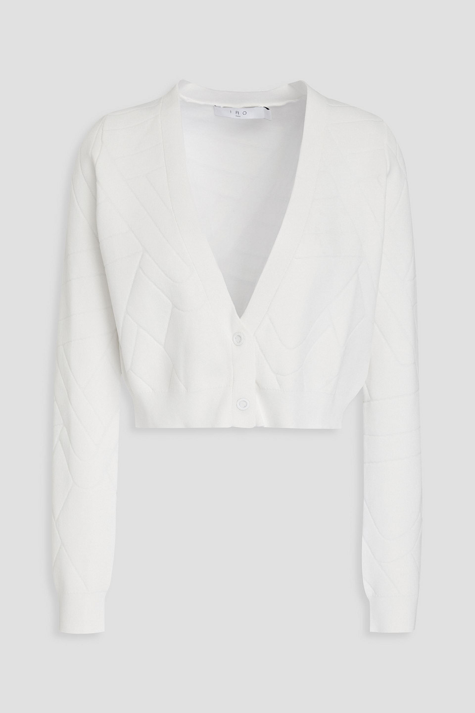 Iro Cropped Cardigan Aus Jacquard-strick In Weiss