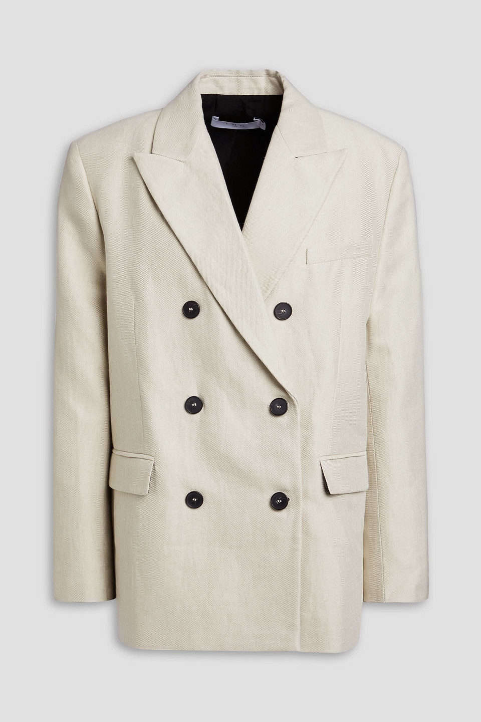 Iro Clea Doppelreihiger Blazer Aus Gabardine Aus Einer Baumwoll-leinenmischung In Naturfarben