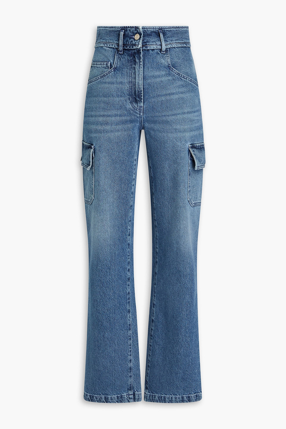 Iro Hoch Sitzende Cargojeans In Ausgewaschener Optik In Mittelblauer Denim