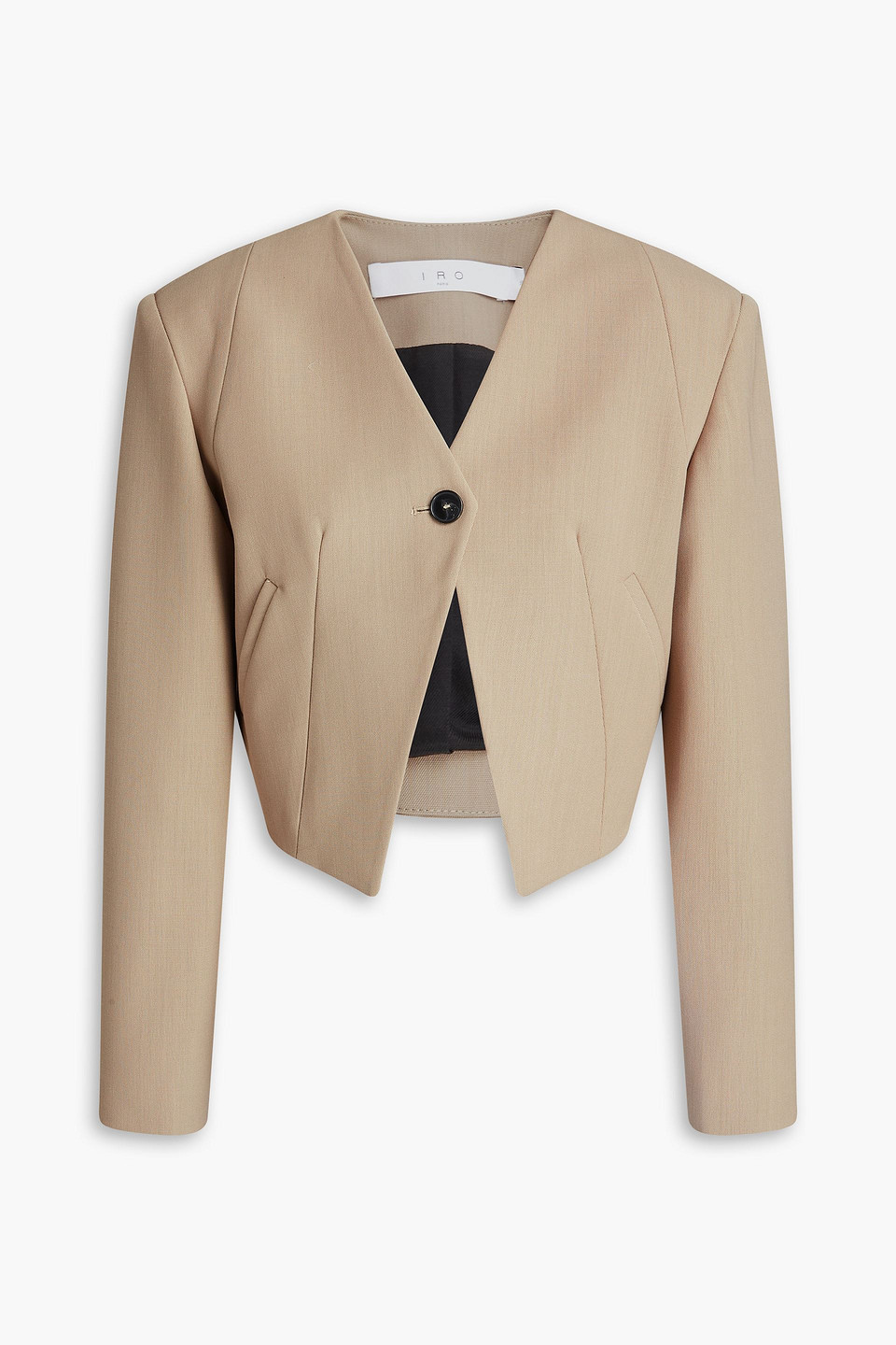 Iro Ursa Cropped Blazer Aus Grain De Poudre Aus Wolle In Sandfarben