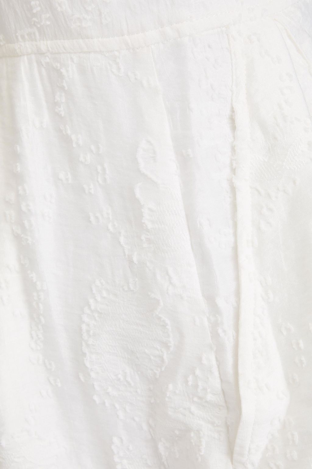 IRO Wrap-effect pleated devoré playsuit