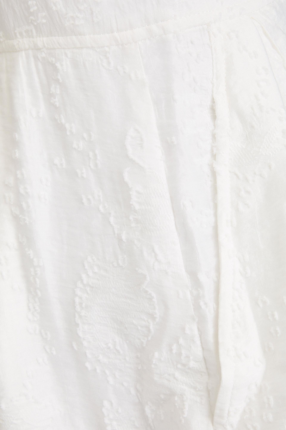 Iro Wrap-effect Pleated Devoré Playsuit In Weiss