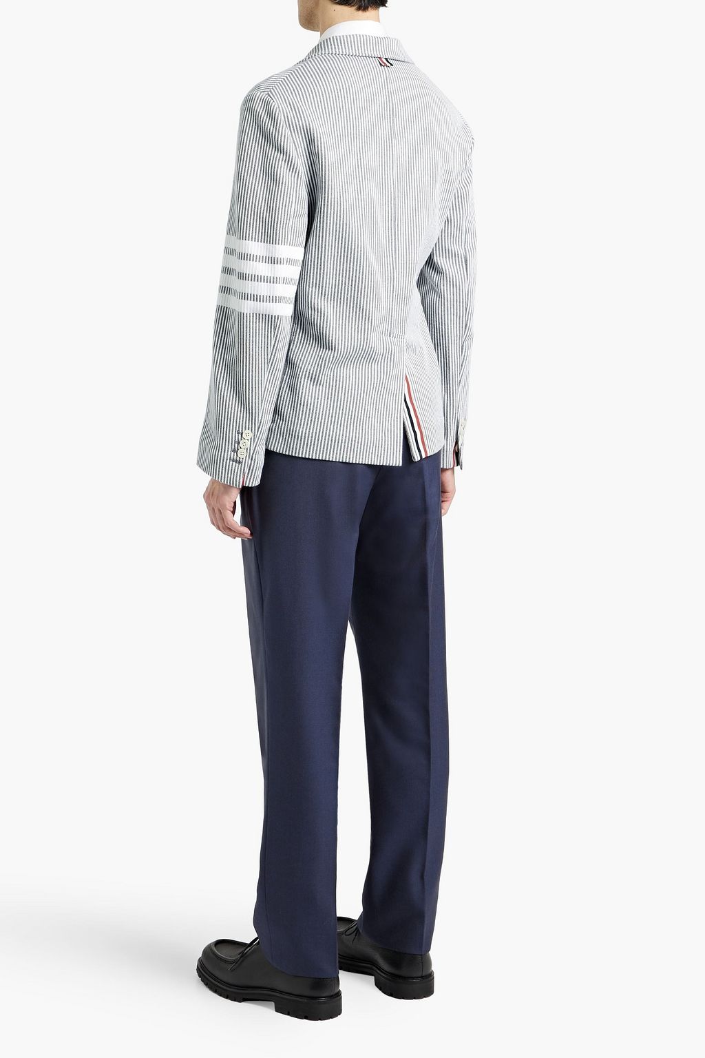 THOM BROWNE Striped cotton-jacquard blazer