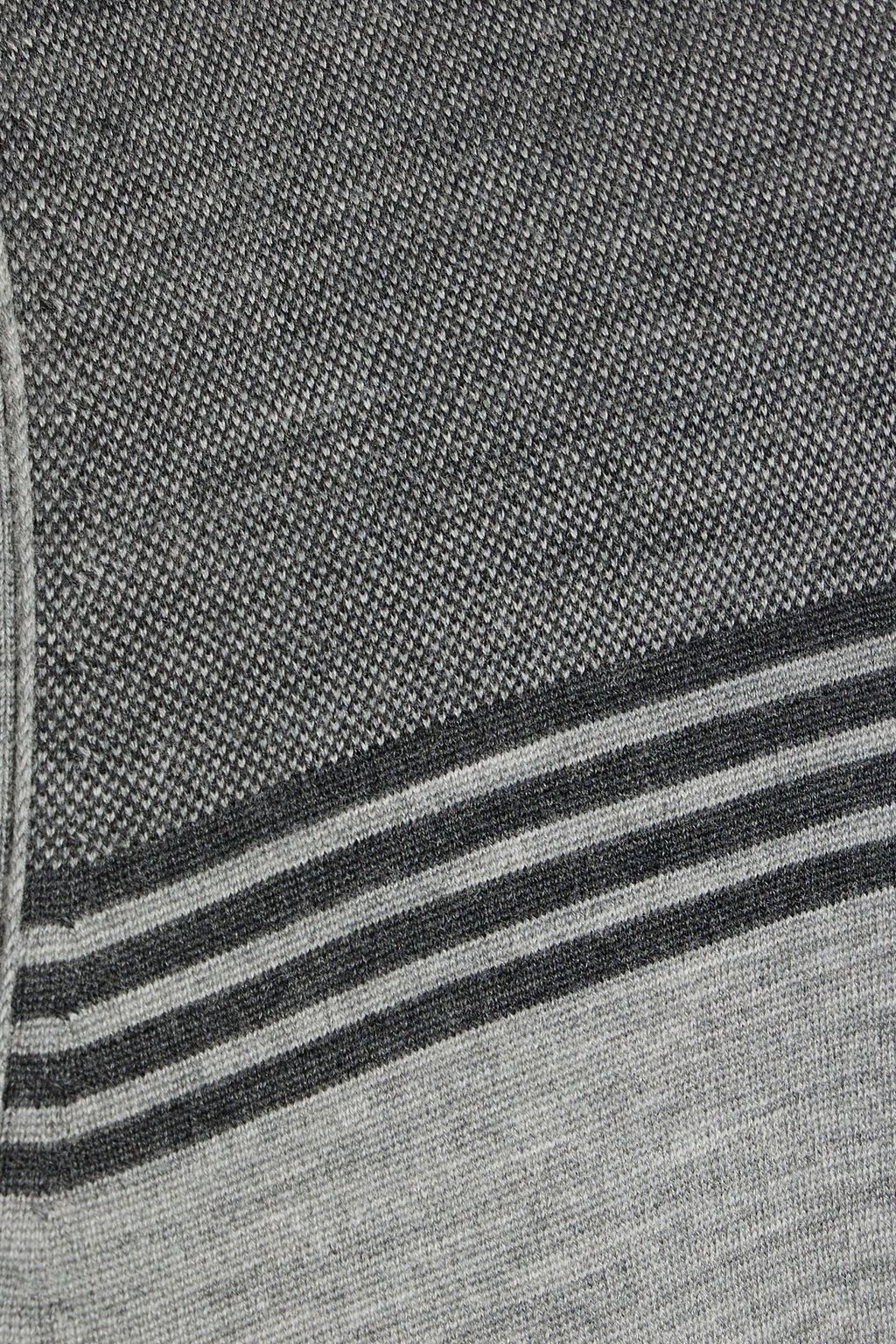 THOM BROWNE Striped wool-blend cardigan