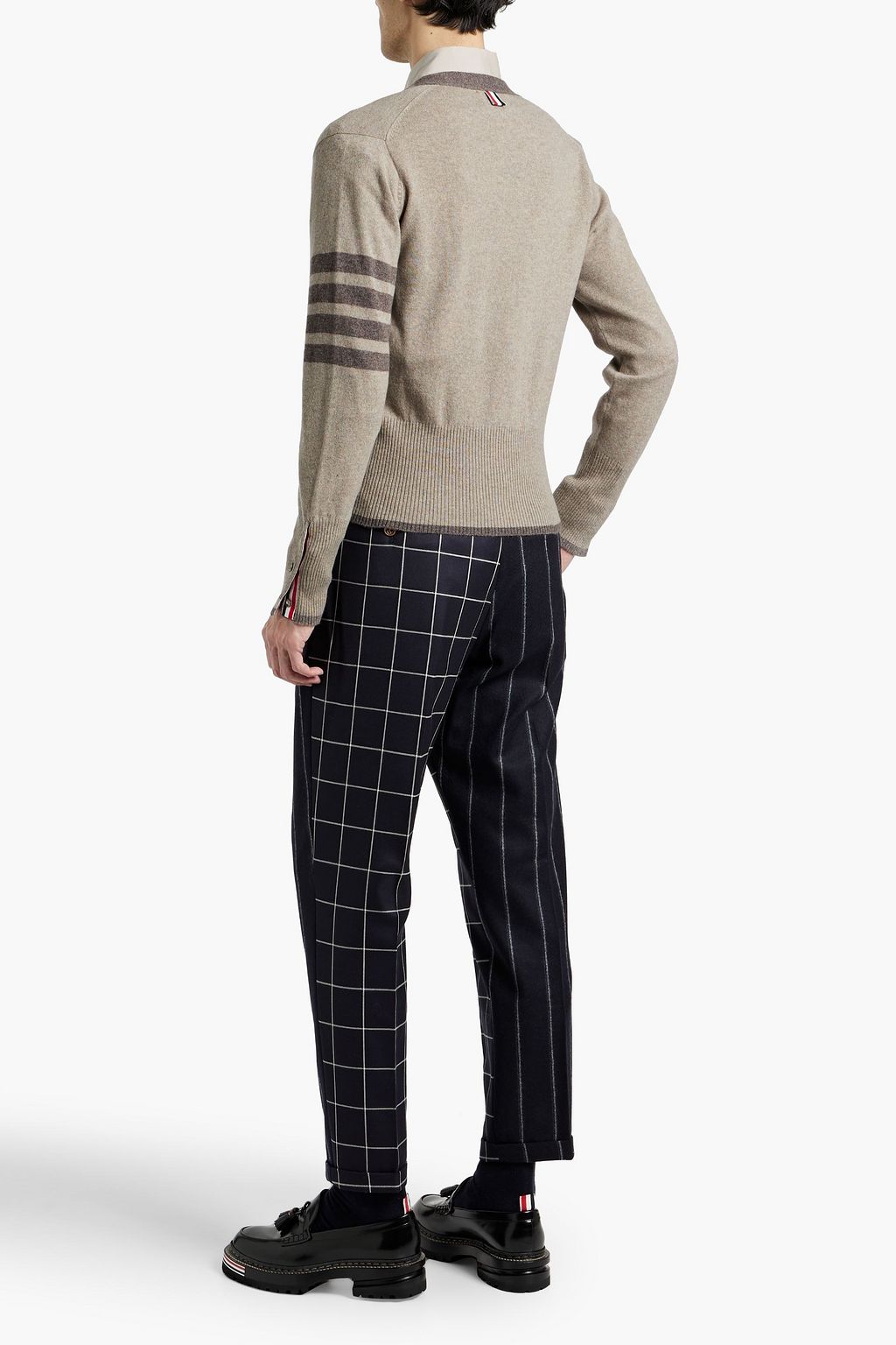 THOM BROWNE Striped cashmere cardigan