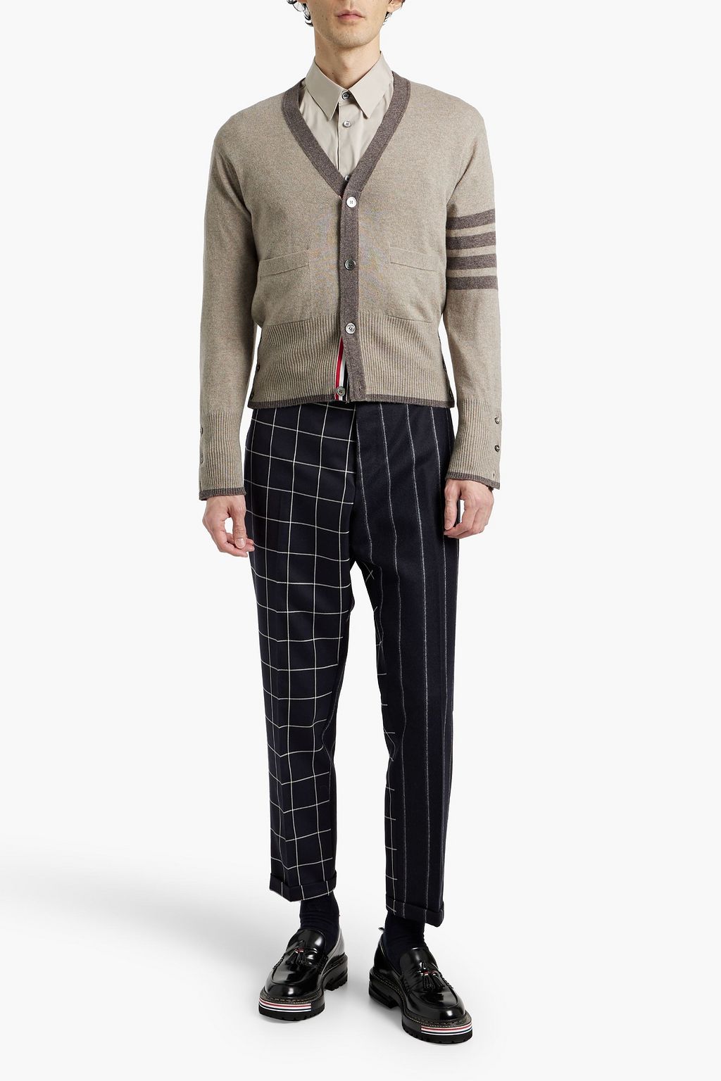 THOM BROWNE Striped cashmere cardigan