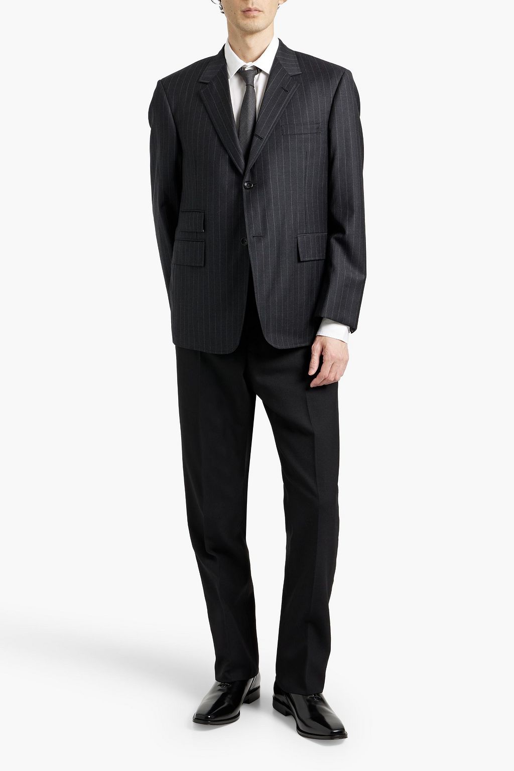 THOM BROWNE Pinstriped wool suit jacket