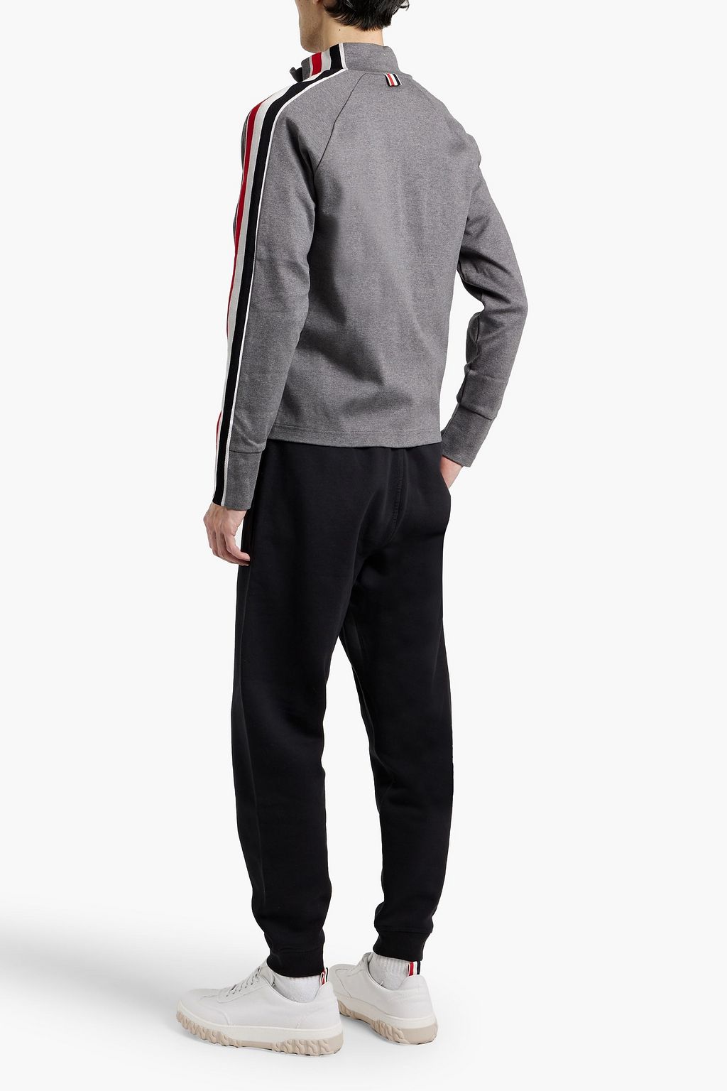 THOM BROWNE Striped cotton-jersey track jacket