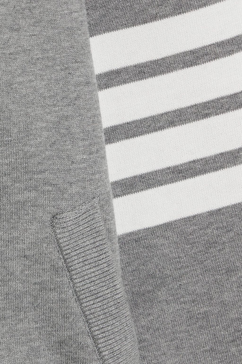 THOM BROWNE Appliquéd cotton-blend jersey bomber jacket