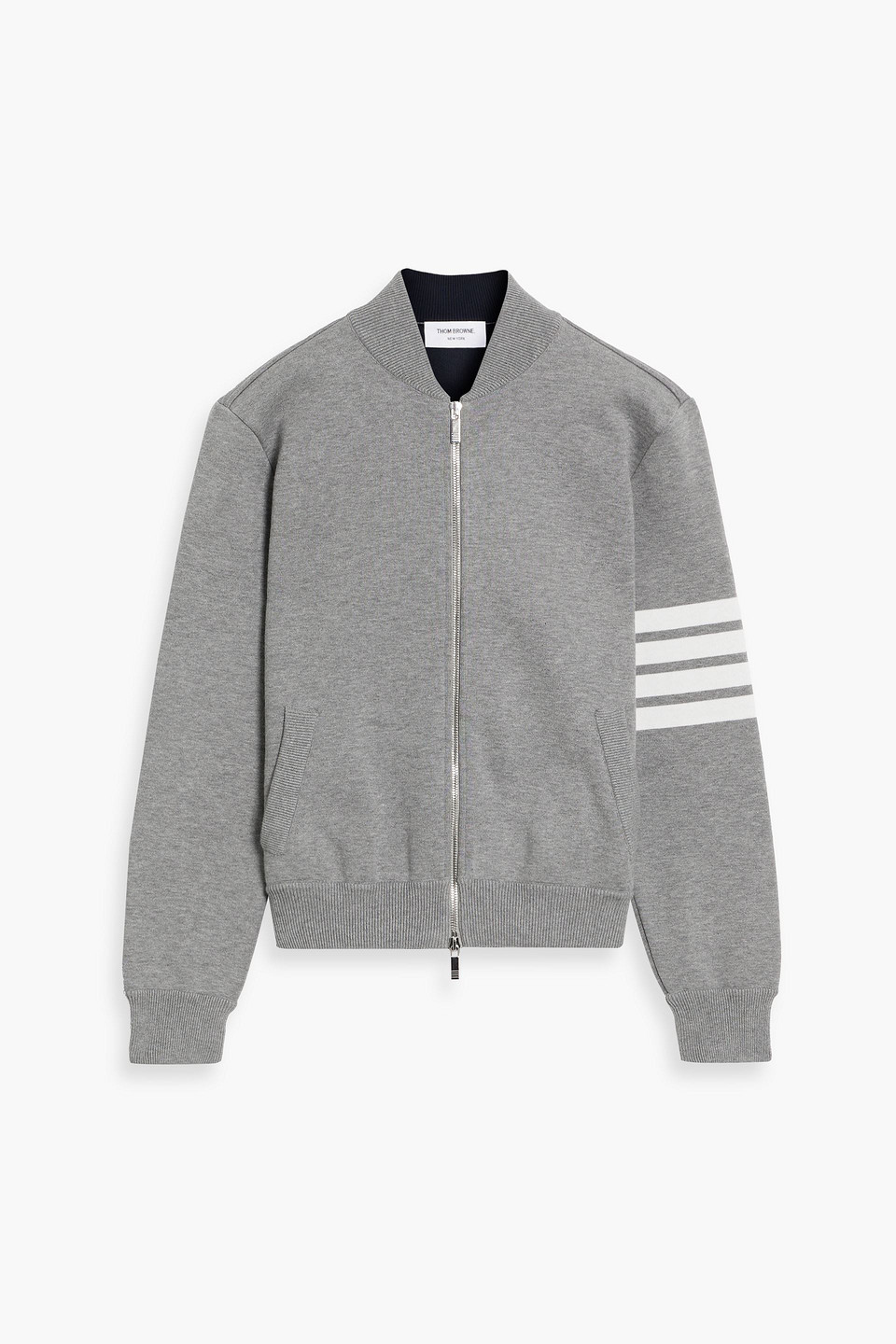 Appliquéd cotton-blend jersey bomber jacket