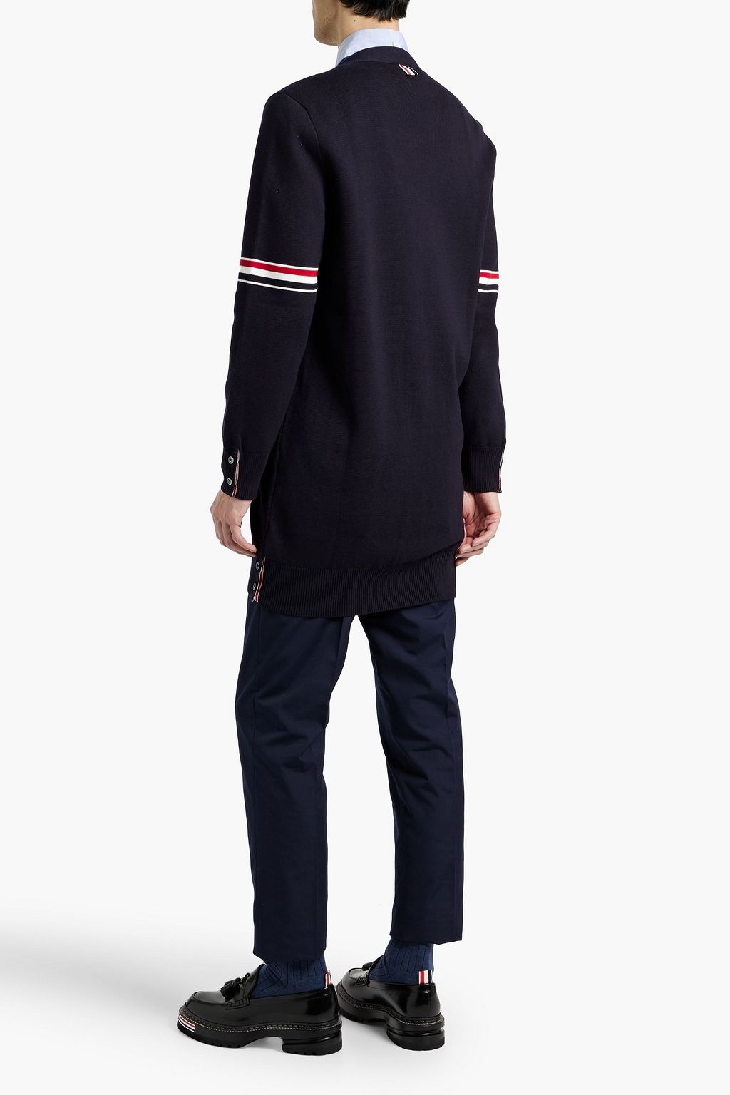THOM BROWNE Striped cotton cardigan