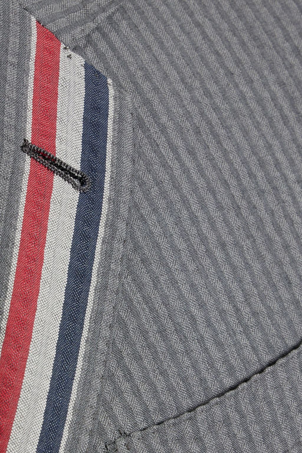 THOM BROWNE Striped wool-seersucker blazer