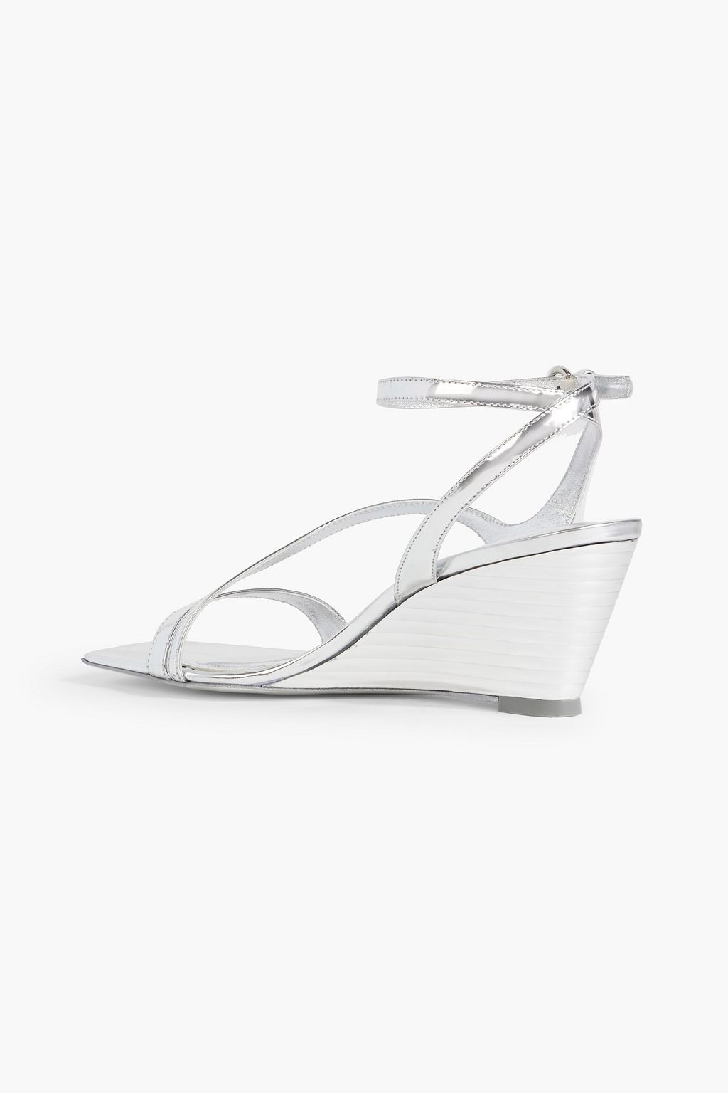 SIMKHAI Rola mirrored-leather wedge sandals