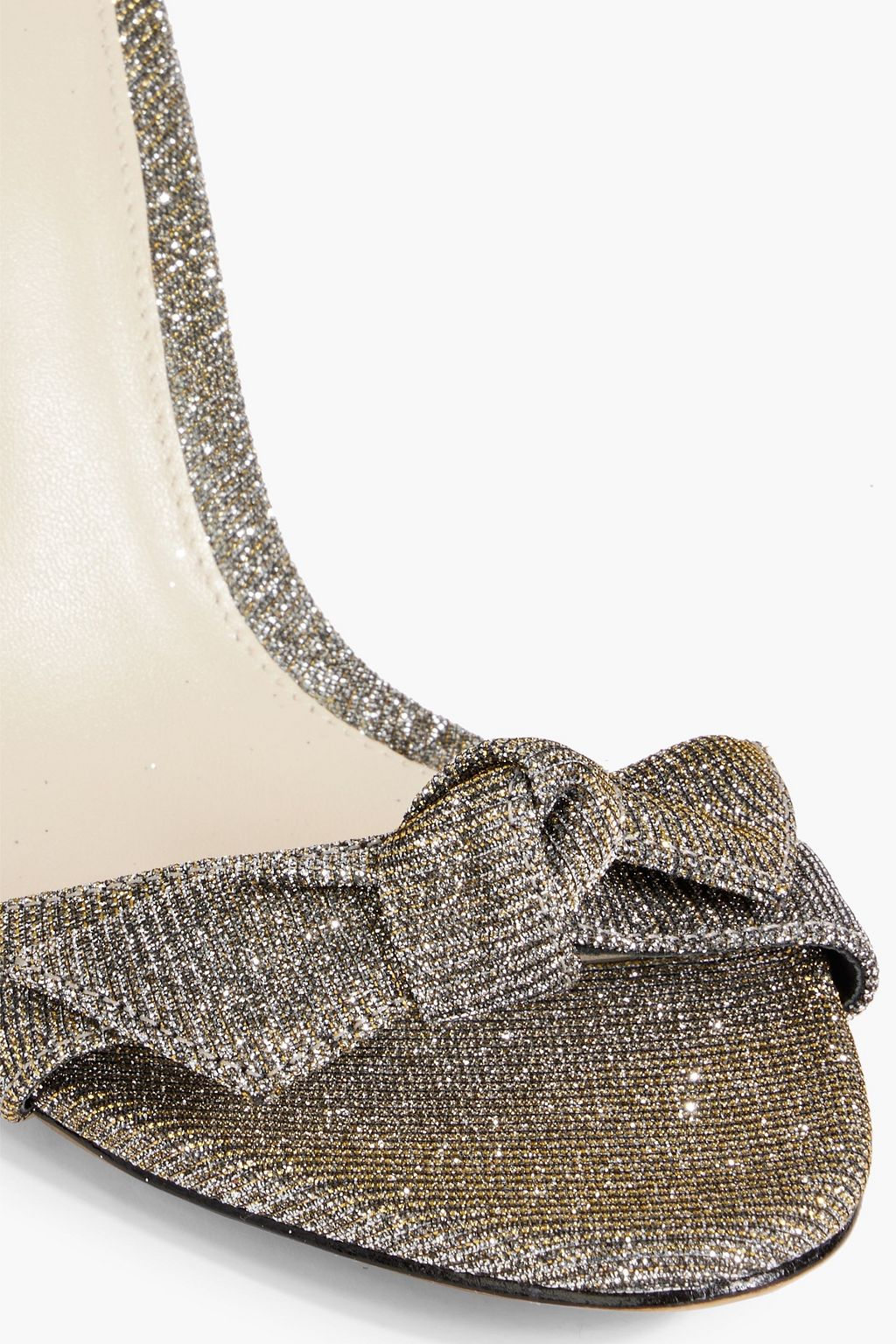 ALEXANDRE BIRMAN Clarita 65 bow-detailed metallic woven sandals