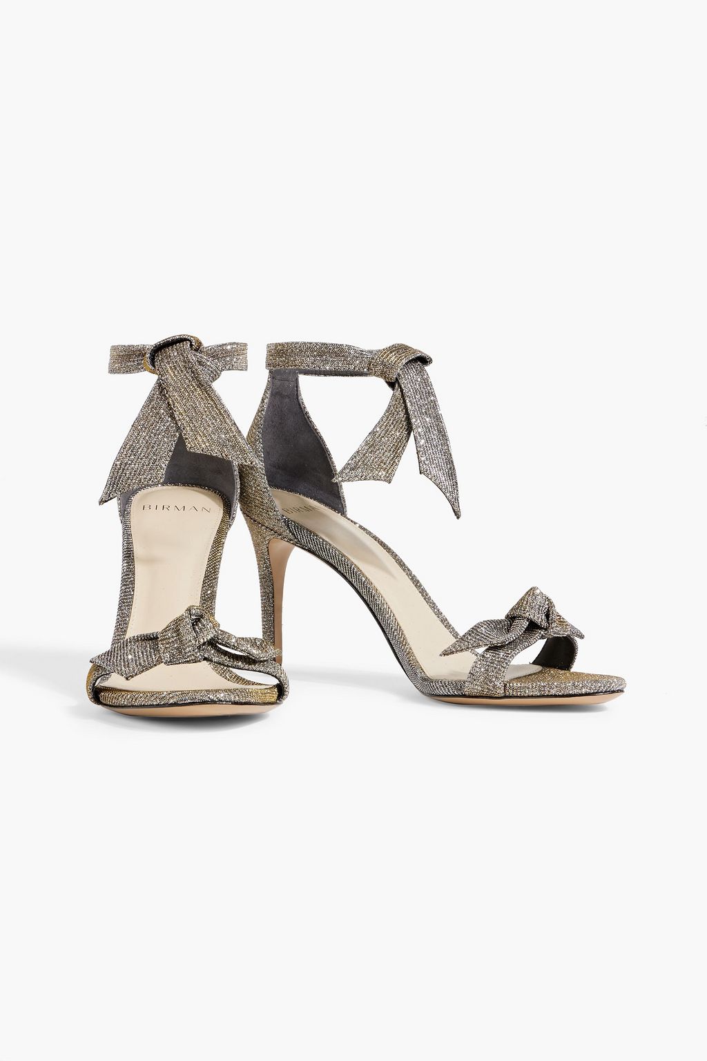 ALEXANDRE BIRMAN Clarita 65 bow-detailed metallic woven sandals
