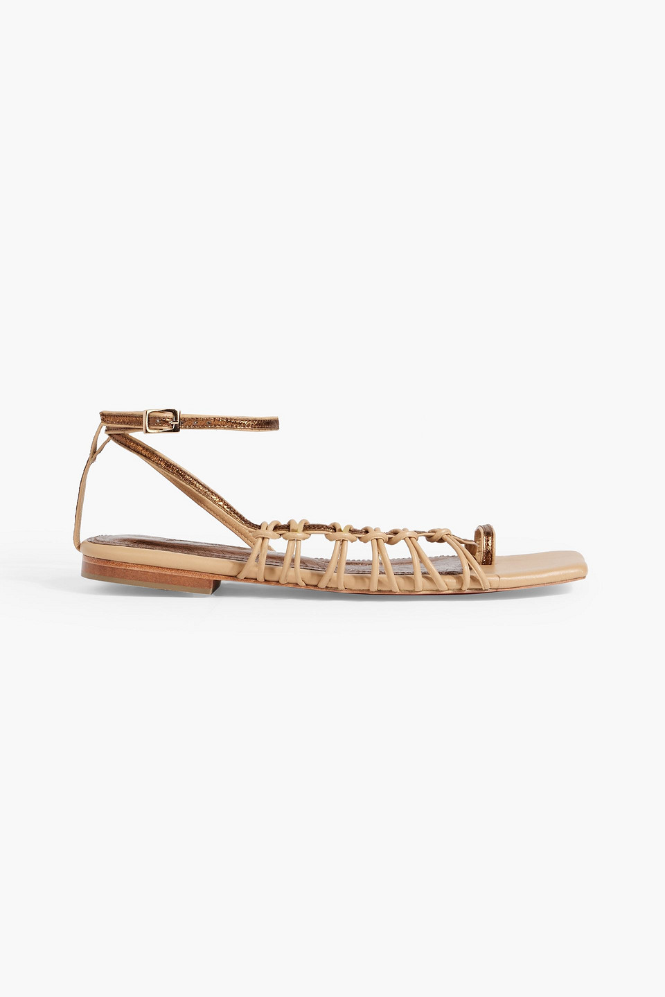 Johanna Ortiz Moon Gazer Leather Sandals In Copper