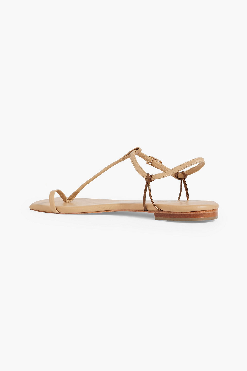 Shop Johanna Ortiz Sun Downer Leather Sandals In Neutral