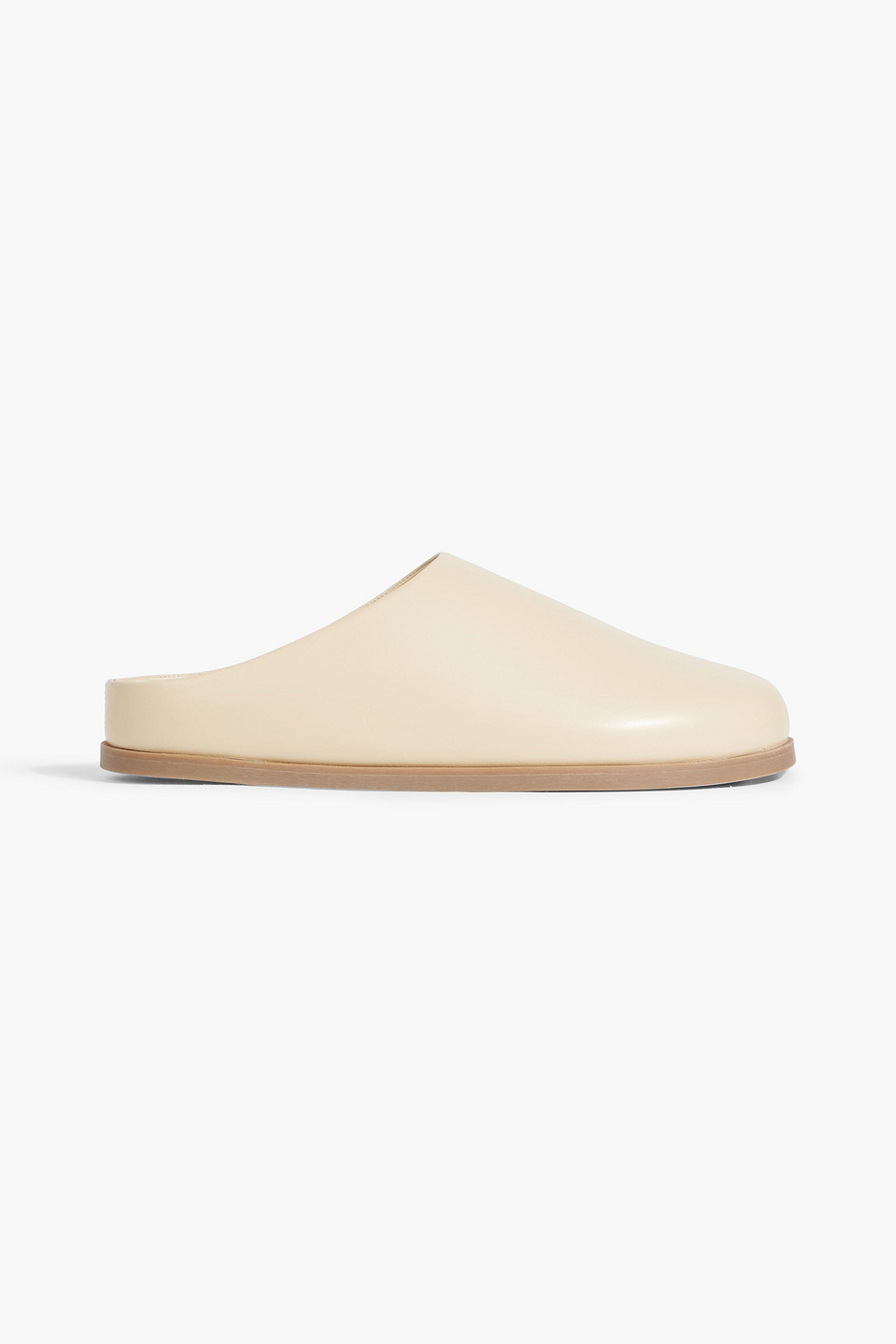 Mansur Gavriel Leather Slippers In Cream