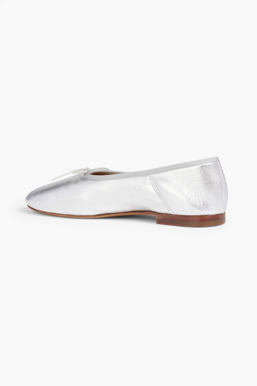 MANSUR GAVRIEL Bow-detailed metallic leather ballet flats